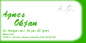 agnes okjan business card